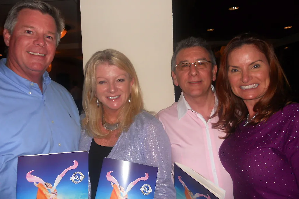 (L–R) Mark Slaughter, Maura Slaughter, Charles Mucciolo, and Laurie Mucciolo attended the Shen Yun performance at the Broward Center for the Performing Arts, on Feb. 1. “When you see something like this, it makes you just sit back, relax, and enjoy," Mr. Slaughter said. (Edie Bassen/Epoch Times)