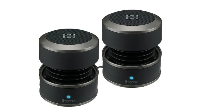 iBT63: Collapsible, rechargeable, portable Bluetooth speakers.