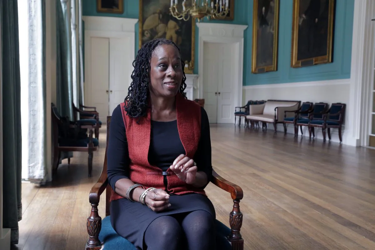 New York City first lady Chirlane McCray is interviewed at New York's City Hall, Wednesday, March 5, 2014. (AP Photo/Richard Drew)