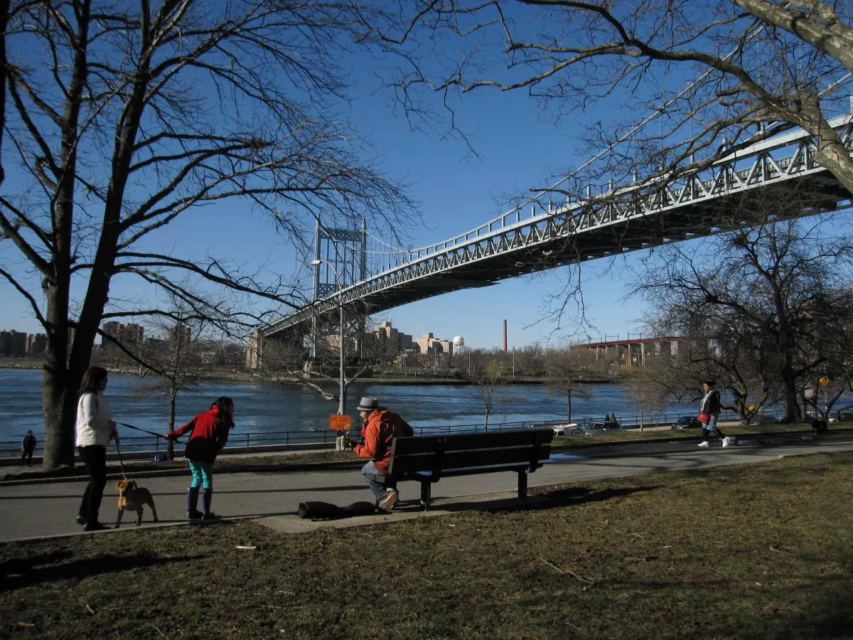 A file photo of one of New York's waterfront parks in Astoria that borders the city's coastline. (Beth J. Harpaz/AP)