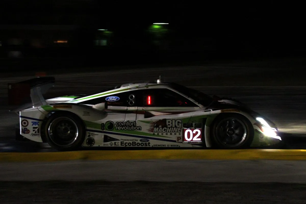 Scott Dixon in the #02 Ganassi Riley-Ford was quickest in night practice for the TUSC 62nd Sebring 12 Hours. (Chris Jasurek/Epoch Times) 