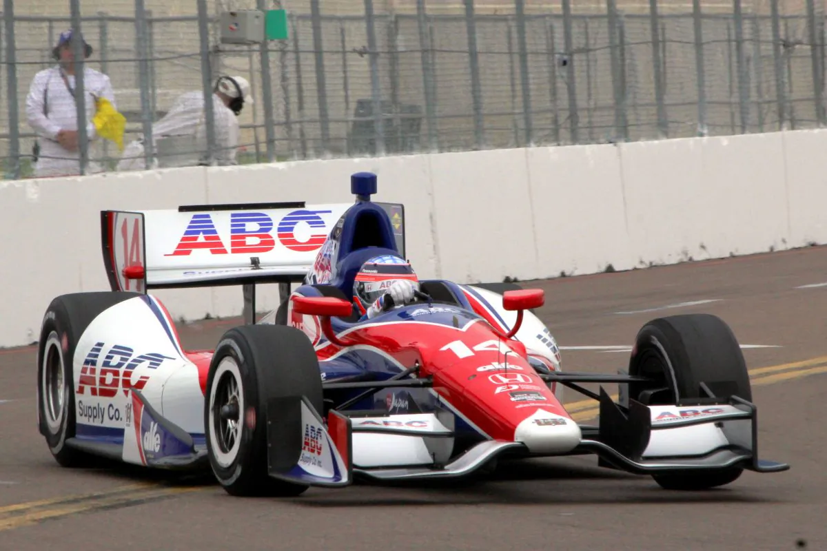 Takuma Sato in the #14 ABC Supply/A.J. Foyt Racing Dallara-Honda was quickest in the second practice session for the IndyCar Firestone Grand Prix of St. Petersburg. (Chris Jasurek/Epoch Times)