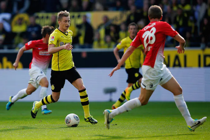 of Borussia Dortmund of Freiburg during the Bundesliga match between Borussia Dortmund and SC Freiburg at Signal Iduna Park on Sept. 28, 2013 in Dortmund, Germany.