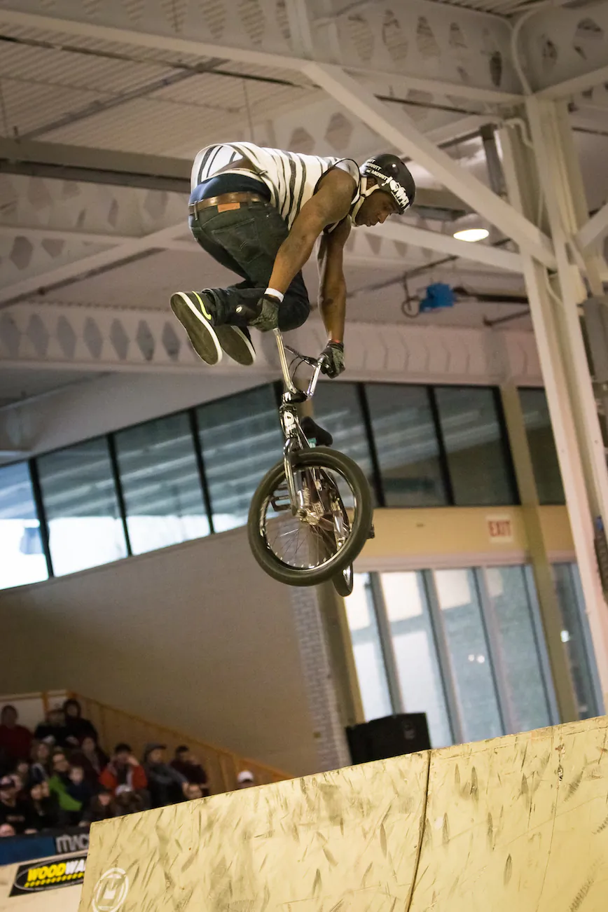 The BMX event was a draw for those who were seeking thrills. Andre Postell whips it! (DQC Photo)