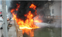 Polluted River Catches Fire in China
