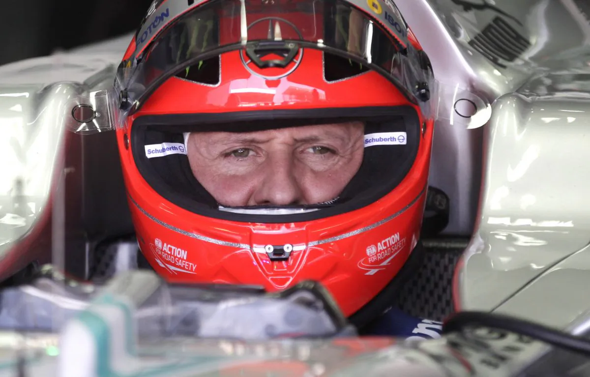 Michael Schumacher, of Germany, sits in his car during a free practice at the Interlagos race track in Sao Paulo, Brazil. (AP Photo/Victor Caivano, File)