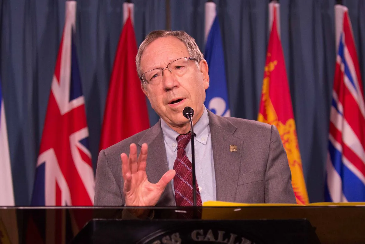 Liberal MP Irwin Cotler is looking for cooperation from the Conservative government to pass a private member’s bill that aims to draw attention to the plight of political prisoners. Cotler announced the bill on Parliament Hill on Feb. 28, 2014. (Matthew Little/Epoch Times)