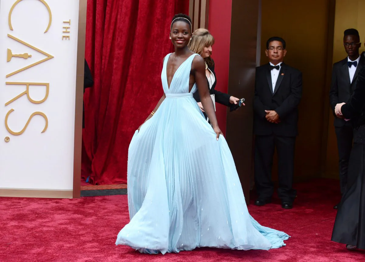 Lupita Nyong'o arrives at the Oscars on Sunday, March 2, 2014, at the Dolby Theatre in Los Angeles. (Photo by Jordan Strauss/Invision/AP)