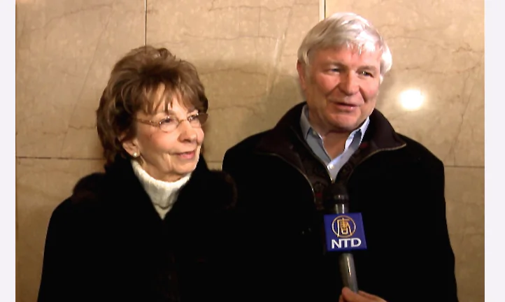 Martha Brill and her husband, Haim, enjoy Shen Yun Performing Arts at the Citi Wang Theatre in Boston on Feb. 28, 2014. (Courtesy of NTD Television)
