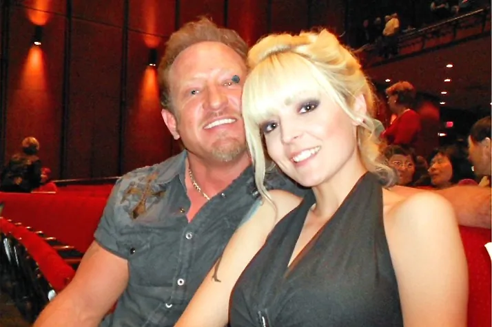 Model, actress, and wardrobe designer Serenity Risvik and Mike Gatten, owner of Miracle Industries LLC, enjoy Shen Yun Performing Arts at Popejoy Hall, on March 26. (Fanny Qiu/Epoch Times)