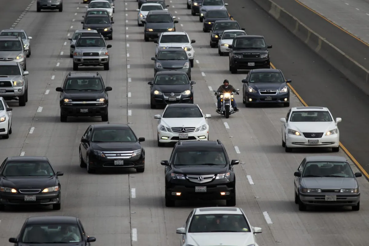 Morning traffic on the SR2 freeway in Los Angeles on April 25, 2013. Los Angeles ranks as the worst in the nation for ozone pollution and fourth for particulates by the American Lung Association. (David McNew/Getty Images)