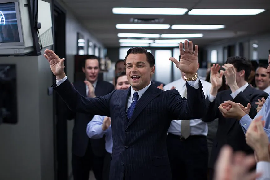 Leonardo DiCaprio as Jordan Belfort in "The Wolf of Wall Street" from Paramount Pictures and Red Granite Pictures. The film is nominated for five Oscars, including best picture, but came very close to never getting made. (AP Photo/Paramount Pictures, Mary Cybulski)