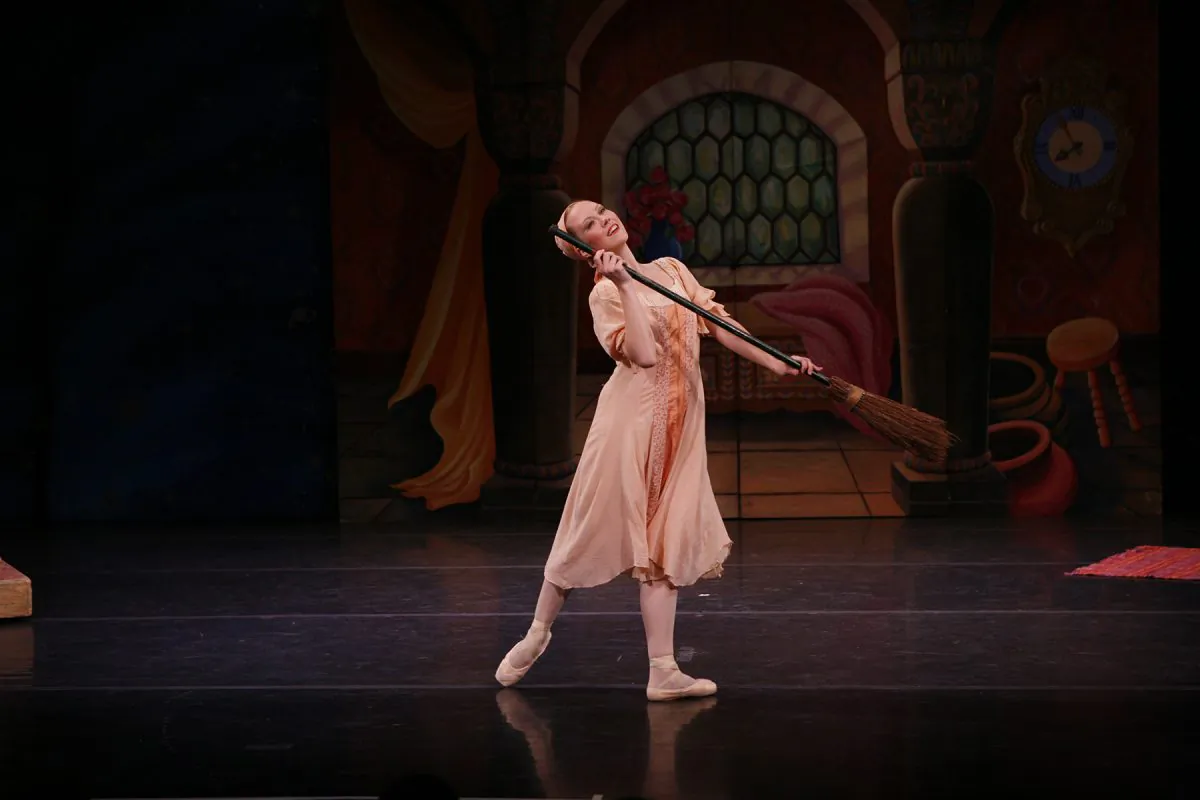 Elena Zahlmann as Cinderella. Rie Ogura performed on the date of this review. (Courtesy of Michelle Tannic Communications/Richard Termine)