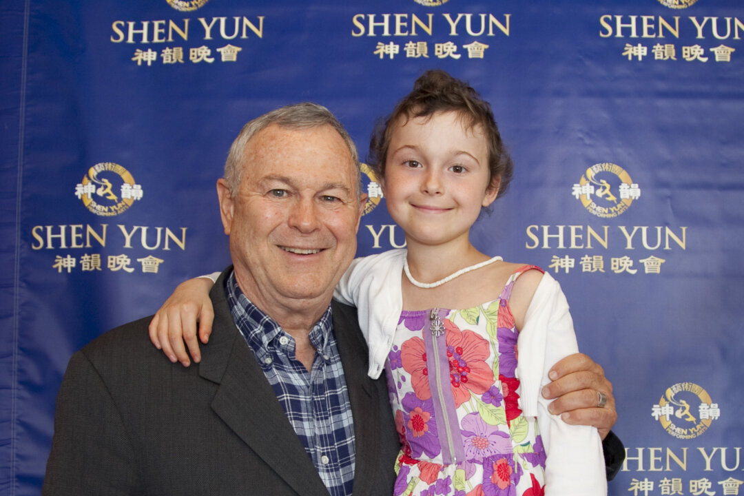 Congressman Dana Rohrabacher and his daughter at the afternoon performance of Shen Yun Performing Arts at Segerstrom Center for the Arts, on March 15, 2014. (Courtesy of NTD television)