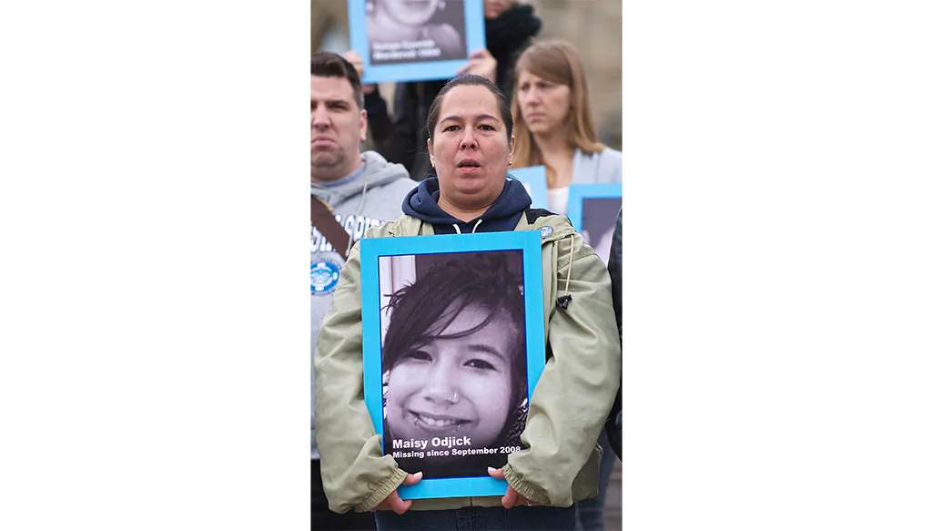 Supporters of Sisters in Spirit, a group that works to raise awareness about the high rate of aboriginal women who have been murdered or gone missing in Canada, protested on Parliament Hill on Oct. 4, 2011. The group is among many calling for action on issue. (Matthew Little/The Epoch Times)