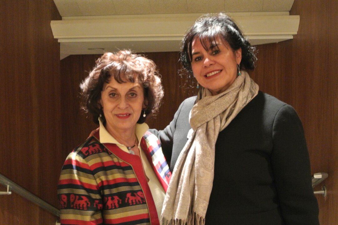 Bea Castellano Lockhart (L) and her companion attended Shen Yun Performing Arts New York Company at Popejoy Hall on March 27. (Fany Qiu/Epoch Times)