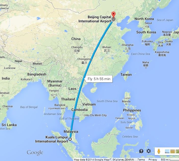 Malaysia Airlines Route Map Updated Scenario Has Plane Turning