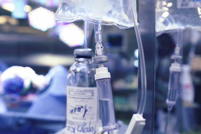 A file photo of an intravenous bag in a hospital. The process of putting people into a state of suspended animation involves pumping saline into the body to replace blood. (Shutterstock*)