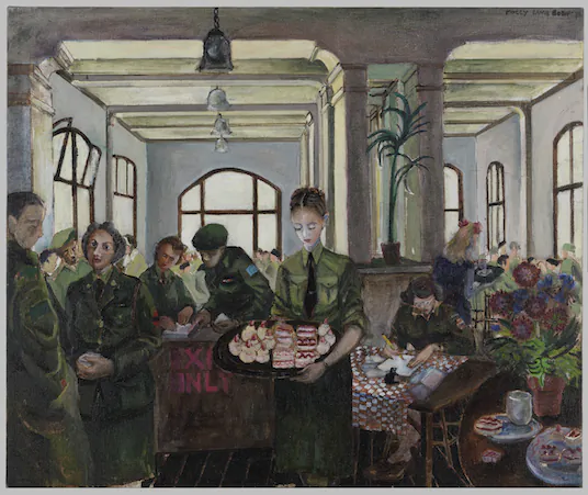 "Canteen, Nijmegen, Holland" by Molly Lamb Bobak, Beaverbrook Collection of War Art. (© Canadian War Museum)