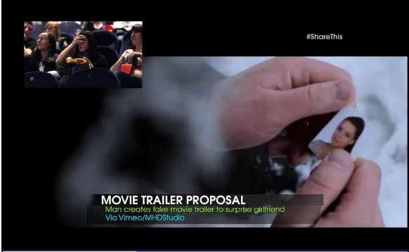 Romance 2.0: Movie Preview In Theater Turns Out To Be Elaborate Marriage Proposal (Video)