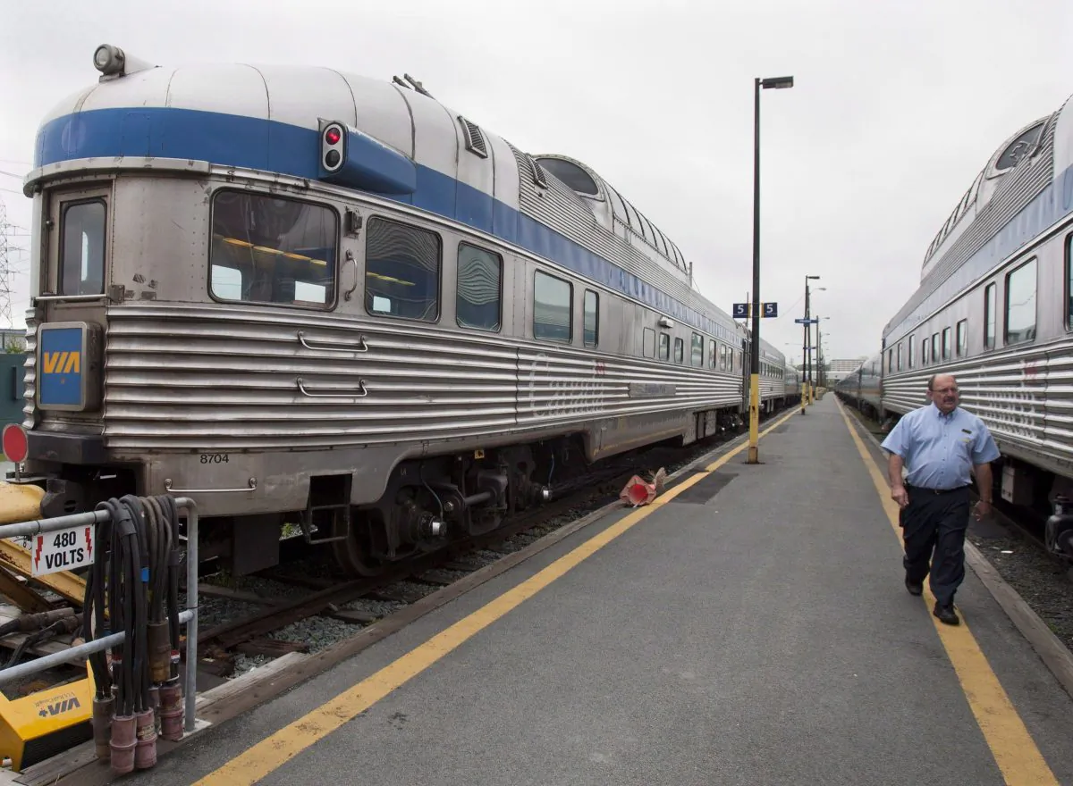 The Ocean, Via Rail's Halifax-to-Montreal passenger train, sits at the station in Halifax in June 2012. Transportation groups are urging Ottawa to play a greater role in public transportation. (The Canadian Press/Andrew Vaughan)