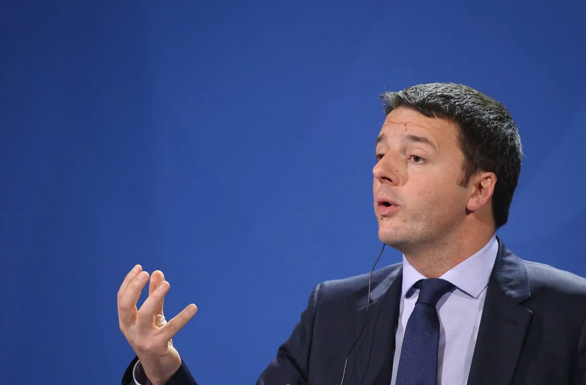 Italian Prime Minister Matteo Renzi speaks following German and Italian government consultations at the Chancellery in Berlin, Germany, March 17, 2014. (Sean Gallup/Getty Images)
