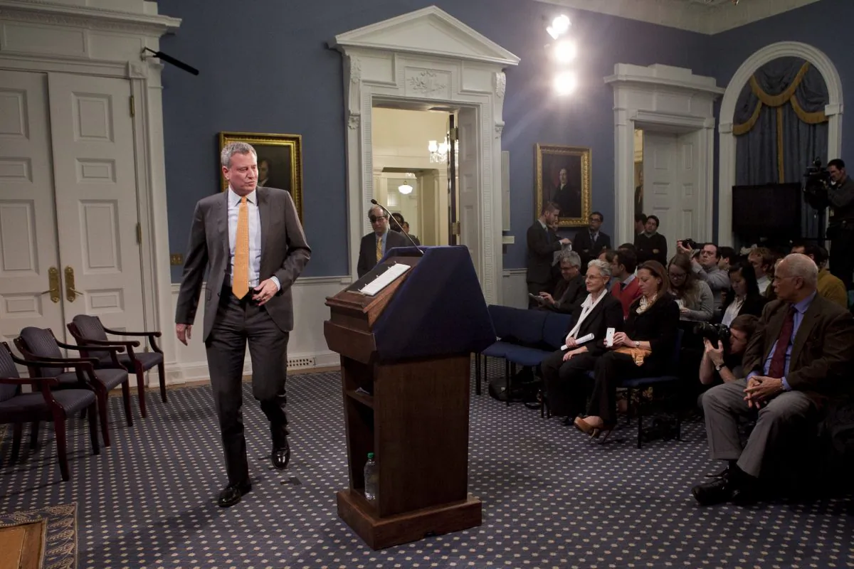 Mayor Bill de Blasio at New York City Hall on Jan. 6, 2014. (Samira Bouaou/Epoch Times)