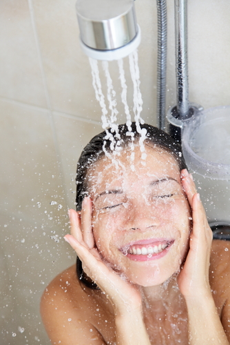 Use baby shampoo to wash your face and eye area in the shower. (Shutterstock.com)