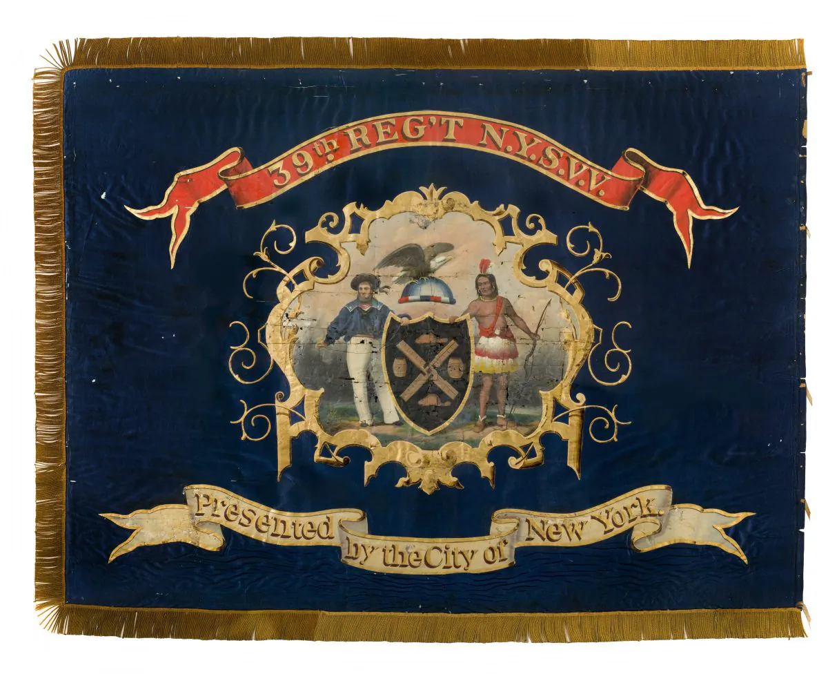 Flag of the 39th Regiment New York State Veteran Volunteers, ca. 1861. (New-York Historical Society)
