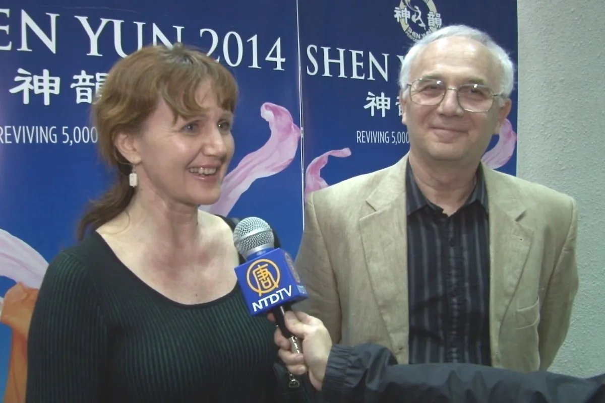 Marianna Simina and husband her, Gregory, at the Koger Center for the Arts after seeing the world-class Shen Yun Performing Arts. [Courtesy of NTD Television]