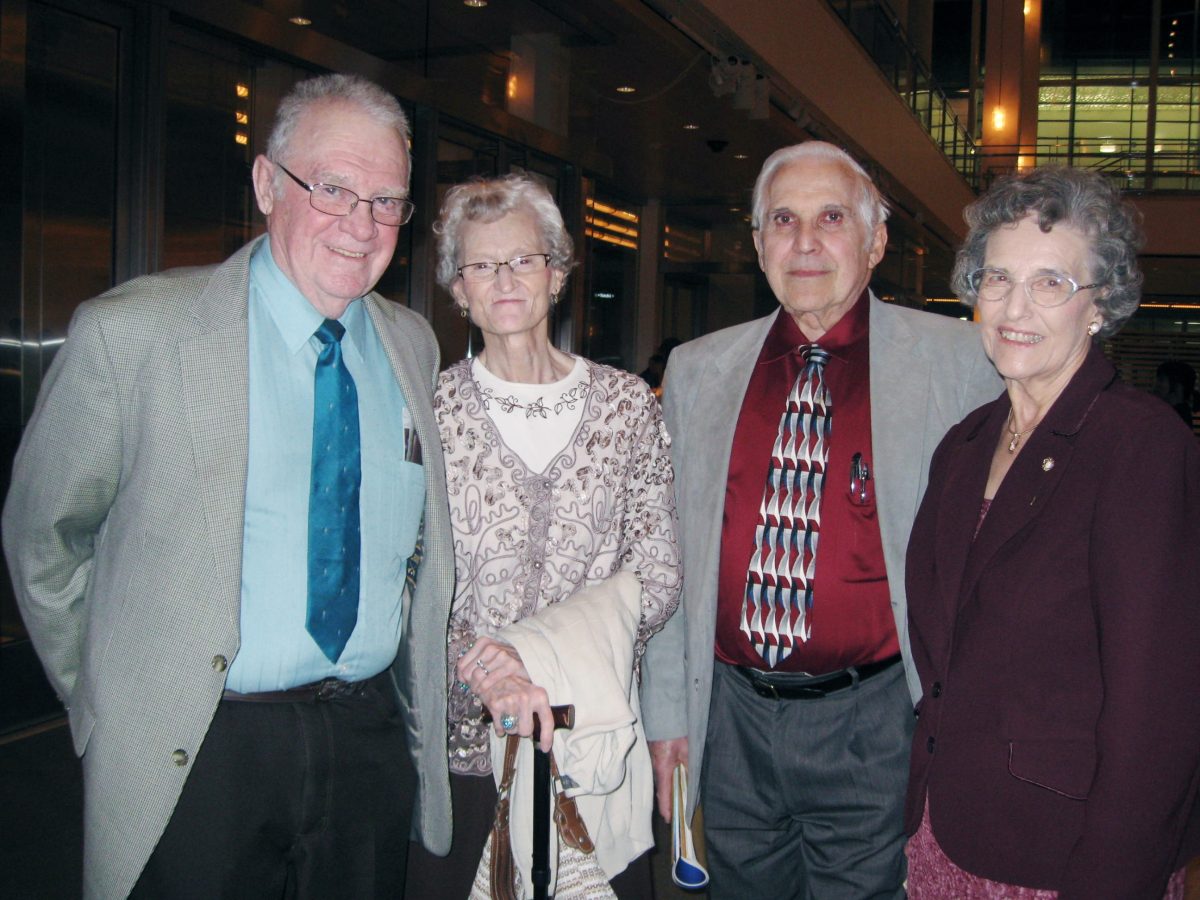  (L-R) Wayne and Helen Raymond invited friends, Bernard and Elaine Keller to attend Shen Yun Performing Arts at Madison’s Overture Center of the Arts, on April 11. (Cat Rooney/Epoch Times)