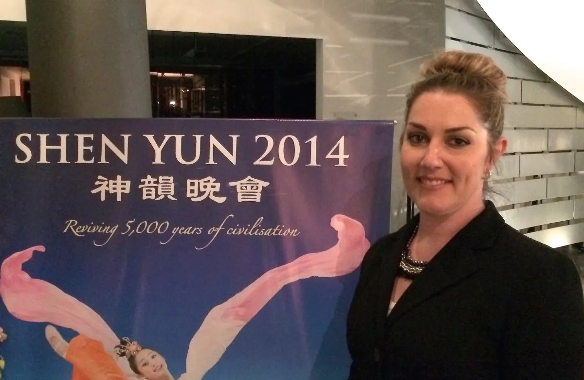 Alison Rumble, a west Sydney Wealth Management professional after attending Shen Yun Performing Arts International Company’s performance at the Sydney Theatre on Wednesday April 16. (Shar Adams/Epoch Times)