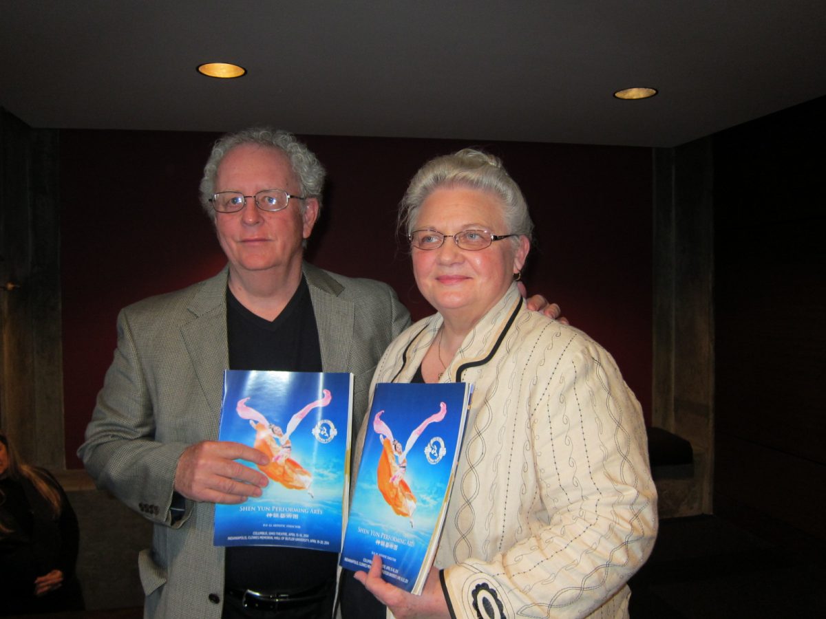 Jim and Trisha Angel at Clowes Memorial Hall of Butler University after Shen Yun Performing Arts. (Valerie Avore/Epoch Times)