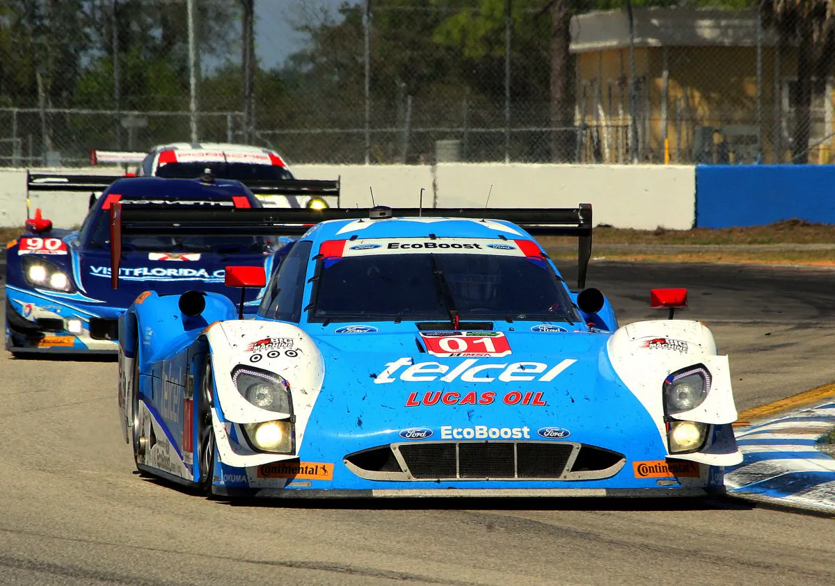 Scott Pruett put the #01 Ganassi Riley-Ford (here racing at Sebring) on the pole for Saturday's TUSC Tequila Patrón Sports Car Showcase at Long Beach. (Chris Jasurek/Epoch Times)