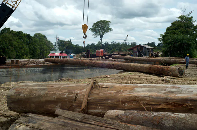 Following an agreement signed with the European Union in September, Jakarta is rolling out a system under which companies holding government-issued permits are given a certificate to prove their wood is harvested within the law. But critics say logging permits considered legal are often obtained through illegal means, and laws passed in Europe, the US and Australia to give consumers a clear conscience do little to tackle under-the-table transactions that compromise the sector. (Bay Ismoyo/AFP/Getty Images)