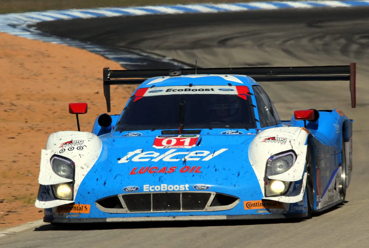 Scott Pruett wheeled the #01 Ganassi-Telcel Riley-Ford (seen here at Sebring) around Long Beach in 1:16.441, a quarter-second faster than the competition. (Chris Jasurek/Epoch Times)