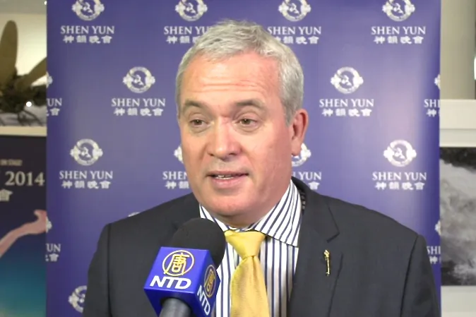 Dr. Alex Douglas attends Shen Yun Performing Arts at the Arts Theatre, Gold Coast, on April 24. (Courtesy of NTD Television)