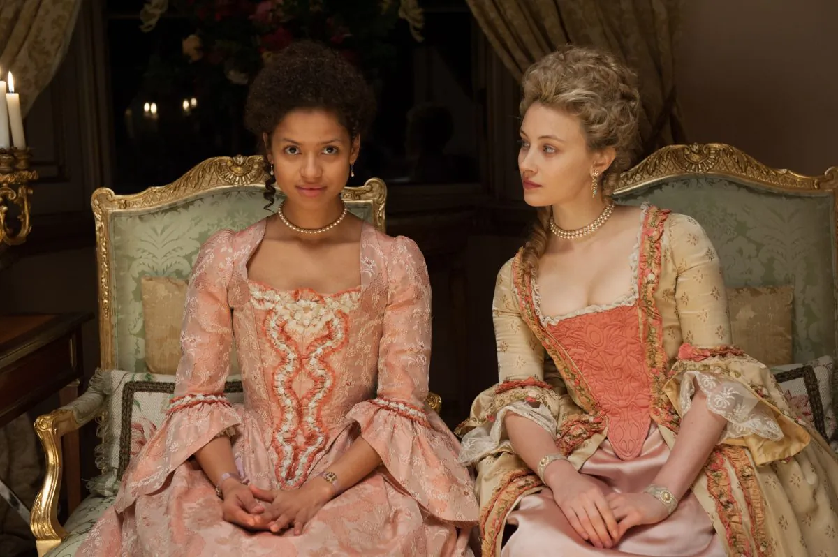 Gugu Mbatha-Raw as Dido and Sarah Gadon as Dido’s cousin Elizabeth Murray in “Belle.” (Fox Searchlight)