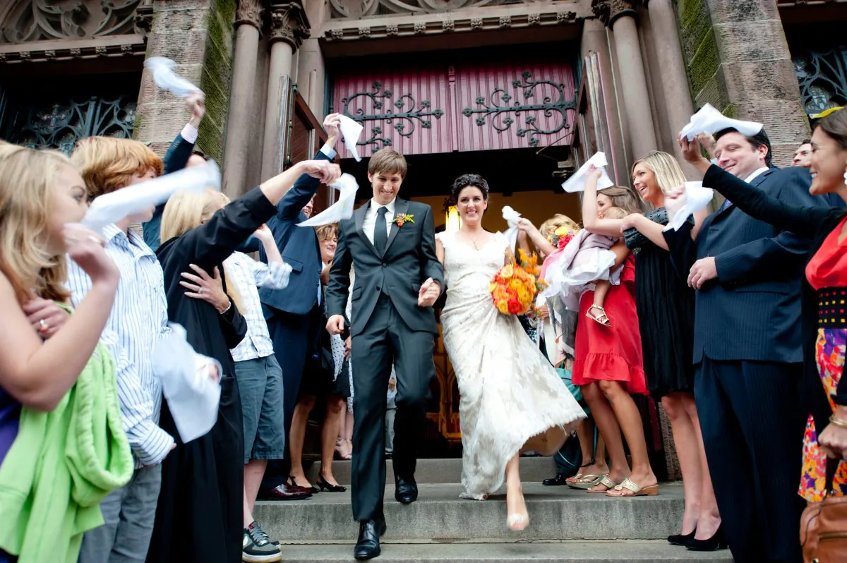 Happy couple in Brooklyn at the event organized by Christine Paul. (Christine Paul Events/Bethany and Dan Photography bethanydan.com)