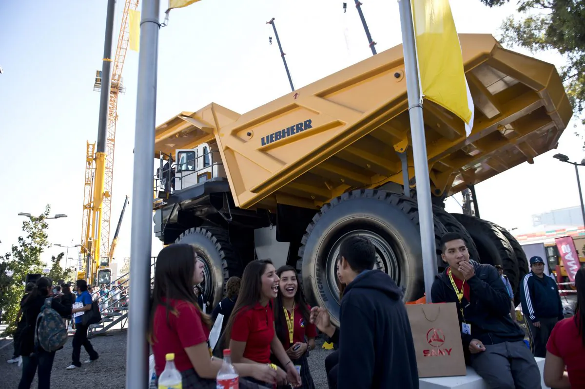 Visitors to the Expomin 2014 mining fair with more than 1,600 exhibitors from some 35 countries in Santiago, Chile, on April 22, 2014. Chile may be one of the exceptional few nations to achieve developed status in the coming years. (Martin Bernetti/AFP/Getty Images)