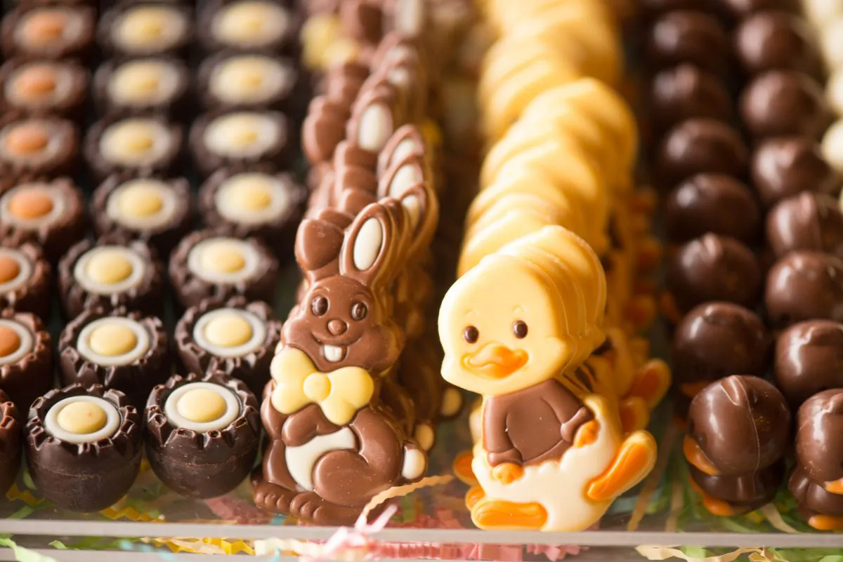 Easter chocolate in Chocolaterie Stam in Madison, Wisc. (Cat Rooney/Epoch Times)