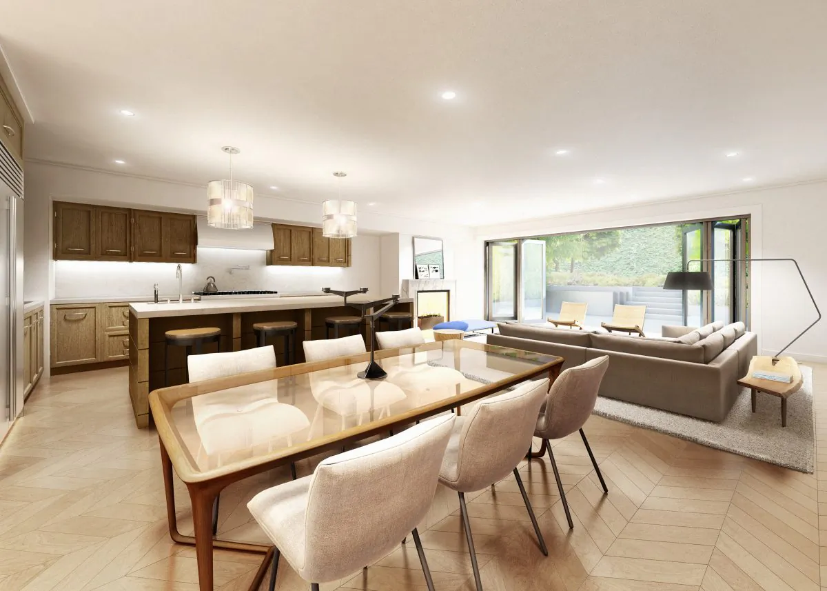 Renderings of the finished interior renovation at 79 Horatio in West Village. (Greystone)