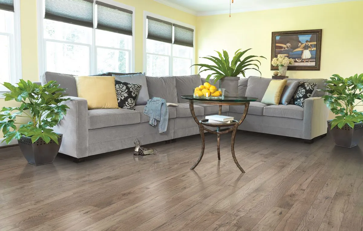 Hardwood or laminate flooring gives a room a sleek look. (TORLYS)
