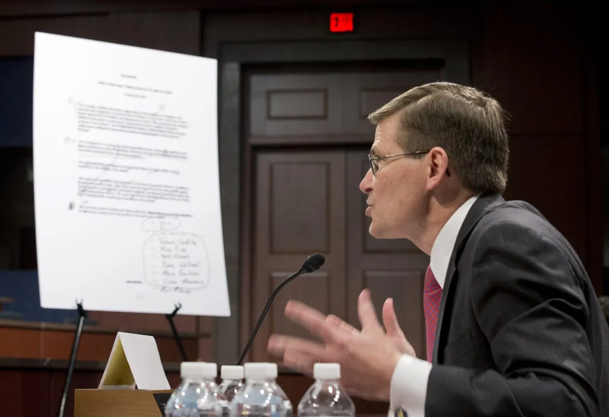 Former CIA Deputy Director Michael Morell testifies before the House Intelligence Committee on Capitol Hill in Washington, D.C., April 2, 2014. (AP Photo/Manuel Balce Ceneta)