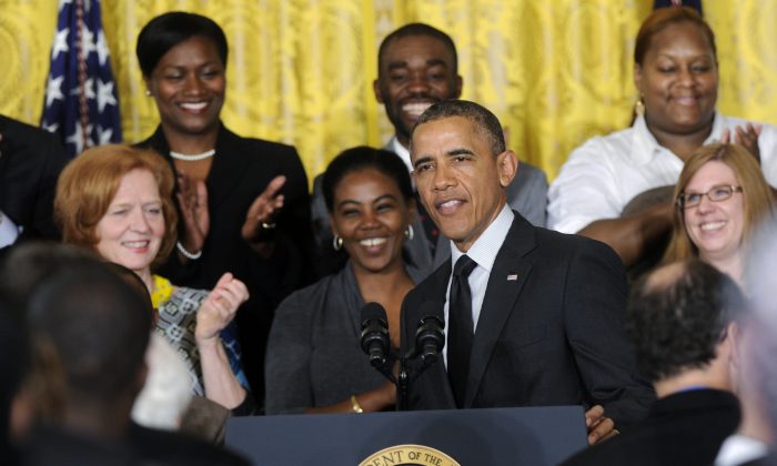 President Barack Obama speaks on increasing the minimum wage at the White House in Washington, April 30. (AP Photo)