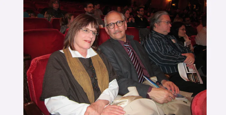 Connie Brown and her husband, Michael Redmond, enjoy Shen Yun Performing Arts at the Ohio Theatre, on April 6. (Valerie Avore/Epoch Times)