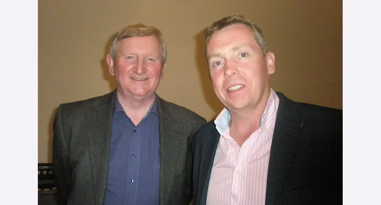 Construction company director Larry Doyle (L) and his colleague Fergal Duffy found Shen Yun an extraordinary and enlightening introduction to China's 5,000-year history. "It has opened my mind," said Mr. Doyle. "I will come again!" (Wen Hua/Epoch Times)