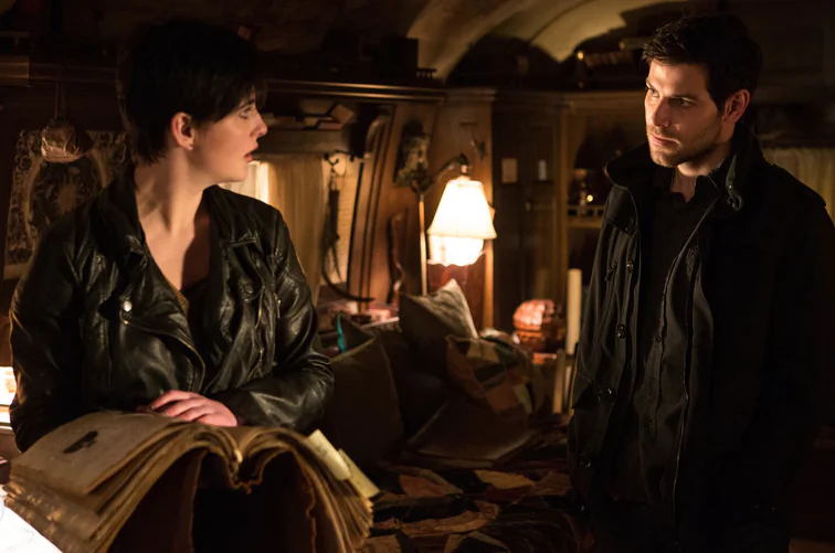 Jacqueline Toboni as Trubel and David Giuntoli as Nick Burkhardt in a video still of the NBC show "Grimm" Episode 19 that airs on April 25, 2014. (NBC)