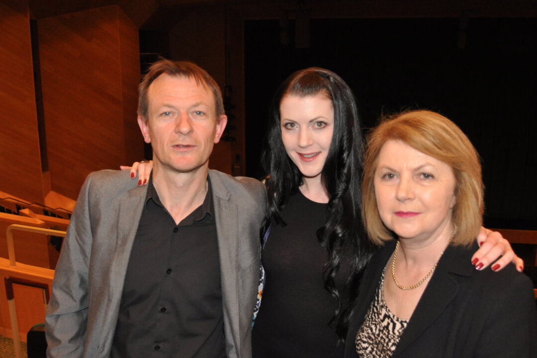 Singer-songwriter Sandra Larkin was deeply impressed by the grace and athleticism of Shen Yun’s dancers. She was accompanied to Shen Yun’s performance at The Convention Centre Dublin by her boyfriend, Alan Kelly, and her mother, Marion Larkin. (Martin Murphy/Epoch Times)