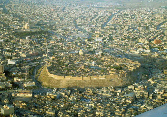 View of the castle in the middle of the city of Erbil, Kurdistan. (Wikimedia Commons)